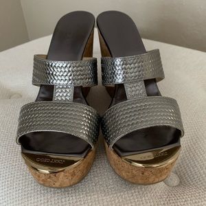 Jimmy Choo Porter Metallic Wedge Sandal